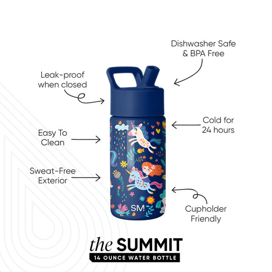 Summit Kids Water Bottle with Straw Lid